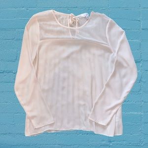 Charming Charlie Ivory Long Sleeve Blouse